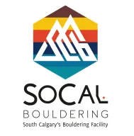 SoCal Bouldering logo: white peaks on a striped hexagon