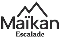 Maïkan Escalade logo: mountain peaks above the Maïkan wordmark