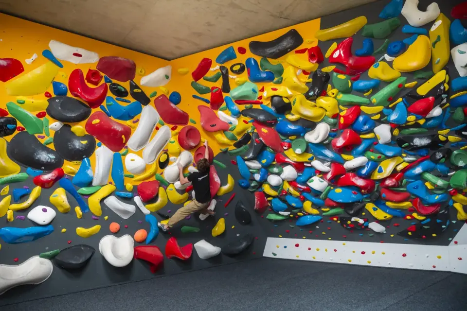 Spray wall packed with colourful holds