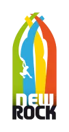 New Rock logo, a climber on coloured arches