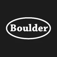 Boulder logo: the name in a white oval on black