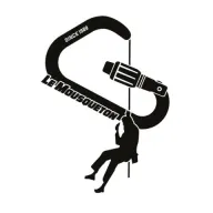 Le Mousqueton logo: a climber hanging from a carabiner