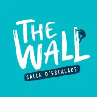 The Wall salle d'escalade logo on turquoise