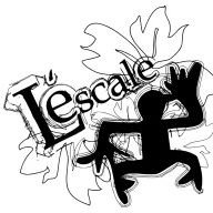 L'Escale logo: hand-drawn lettering beside a climbing figure