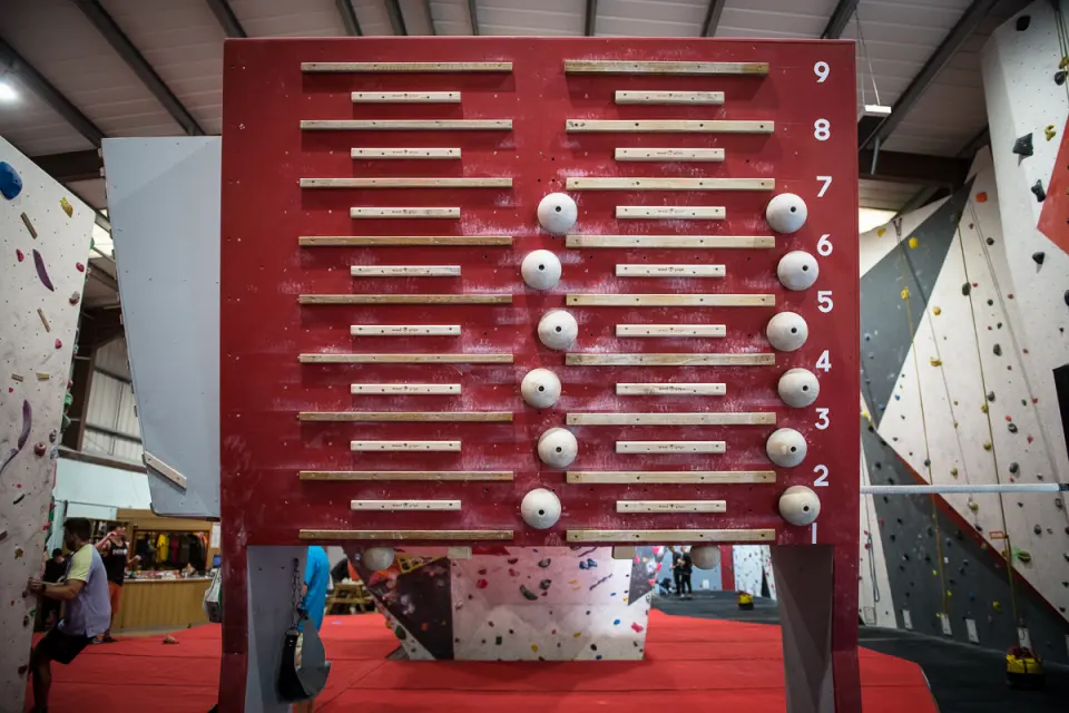 Numbered campus board in the training area