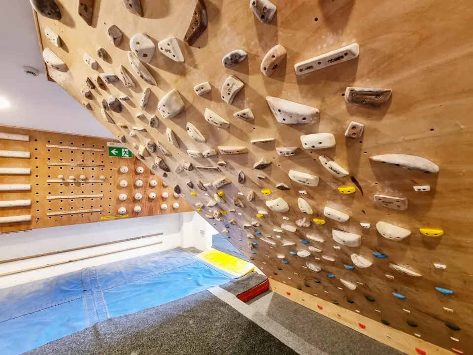 Steep wooden board in The Cellar training room