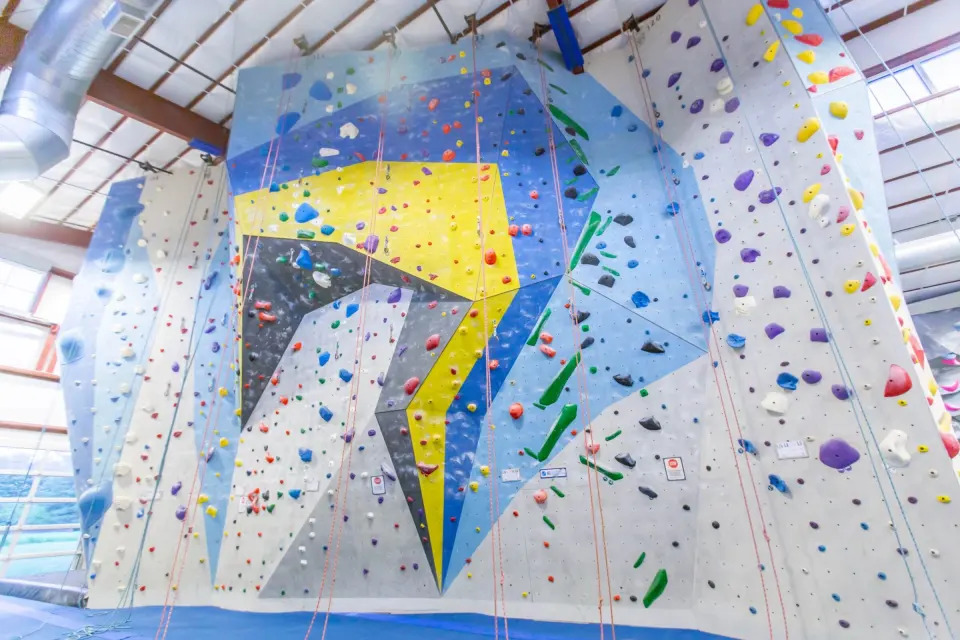 Top-rope walls in the Barn