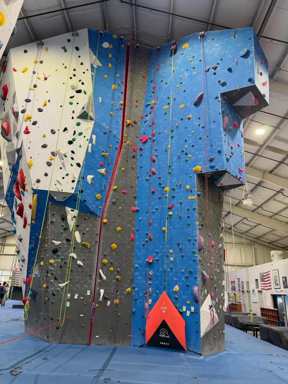 New routes on the blue and grey roped walls