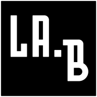LA.B logo in white on black