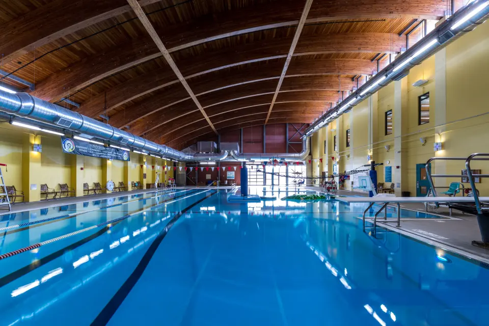 The 25-yard indoor lap pool