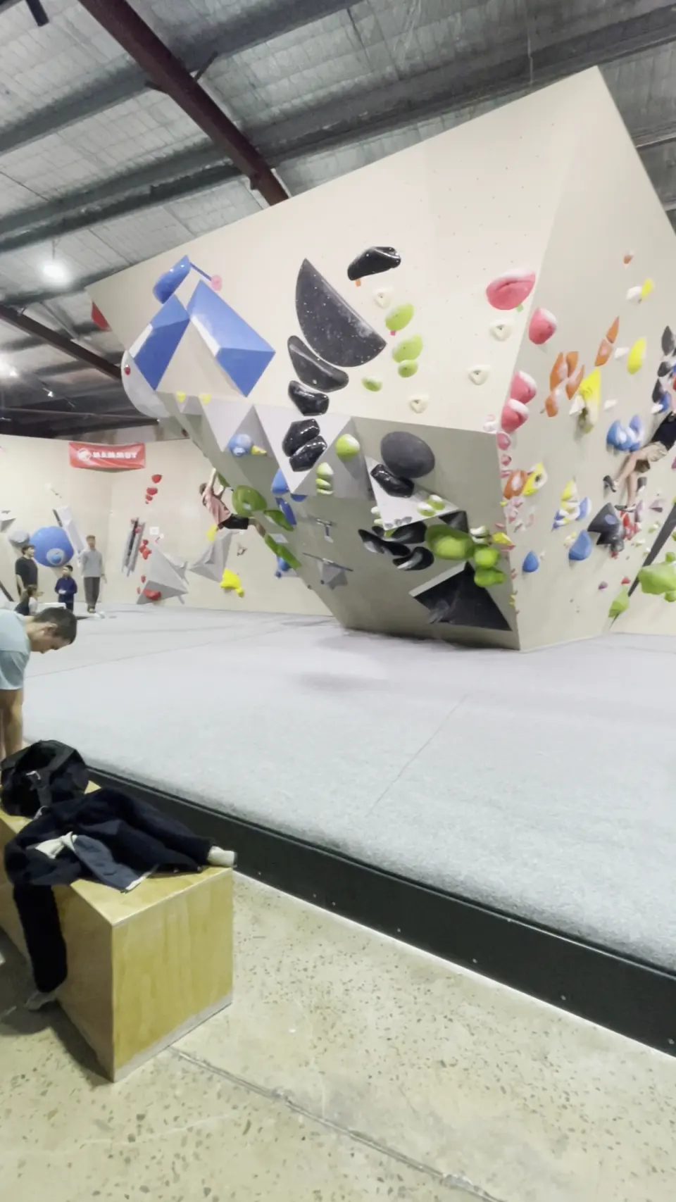 Overhanging side of the freestanding tower boulder
