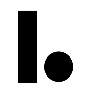 Laneway Boulders logo, a black letter l and dot