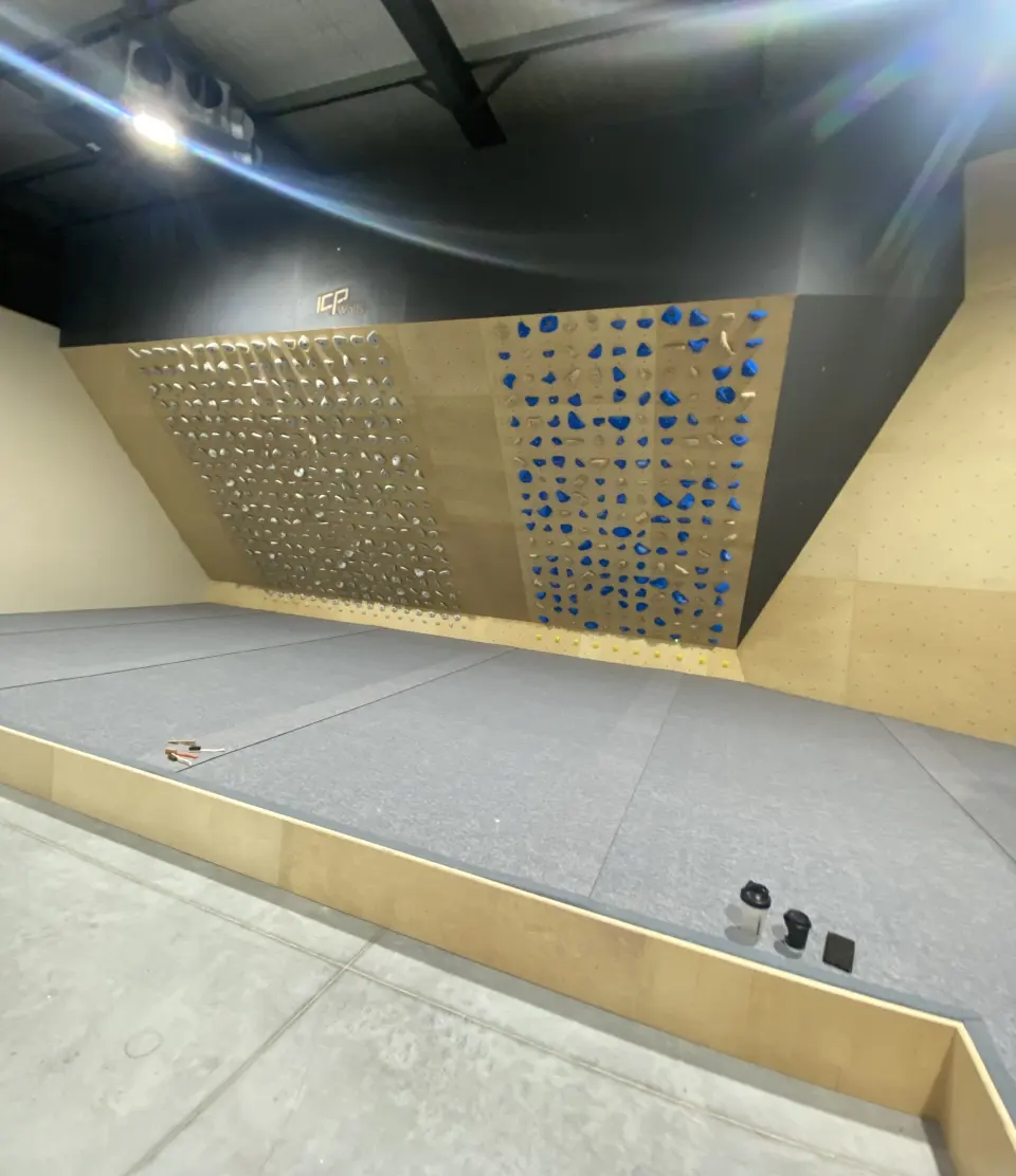 The training room's Kilter Board and MoonBoard